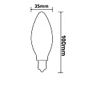 ISOLED Filamento luminoso en forma de vela VINTAGE LINE C35 CANDLEBULB conmutable C35 E14 3,5W 100lm 2200K 360° CRI 85 