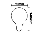 ISOLED Bombilla filamento Globe VINTAGE LINE ROUNDBULB 95 conmutable G95 E27 4W 90lm 2200K 360° CRI 85 