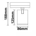ISOLED Foco trifásico FOCUS FIX 38° giratorio, giratorio, conmutable IP20, blanco 