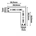 ISOLED Conector de esquina MINI AMP FLEX 12V con iluminación, blanco