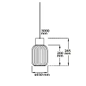 ISOLED Luminaria colgante INFINITY WHITE GLASS SMALL ranurado, con cable abierto, 2 polos E27 IP20, negro regulable