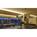 ISOLED Luminaria colgante INFINITY WHITE GLASS ROUND ranurado, con cable abierto, 2 polos E27 IP20, negro regulable