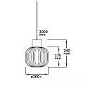 ISOLED Luminaria colgante INFINITY WHITE GLASS ROUND ranurado, con cable abierto, 2 polos E27 IP20, negro regulable