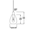 ISOLED Luminaria colgante INFINITY SMOKY GLASS con cable abierto, 2 polos E27 IP20, negro regulable