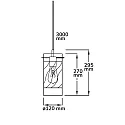 ISOLED Luminaria colgante INFINITY SMOKY CURLED GLASS cilíndrico, con cable abierto, 2 polos E27 IP20, negro regulable