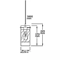 ISOLED Luminaria colgante INFINITY SMOKY CURLED GLASS cilíndrico, con cable abierto, 2 polos E27 IP20, negro regulable