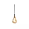 pendant luminaire INFINITY AMBER GLASS with open cable, 2-pole E14 IP20, chrome, glossy dimmable