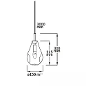 ISOLED Luminaria colgante INFINITY AMBER GLASS con cable abierto, 2 polos E14 IP20, cromo, brillante regulable