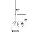 ISOLED Luminaria colgante INFINITY CLEAR/BLACK GLASS con cable abierto, 2 polos E14 IP20, negro regulable