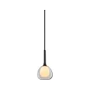 pendant luminaire INFINITY CLEAR/WHITE GLASS with open cable, 2-pole E14 IP20, black dimmable