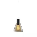 Luminaria colgante INFINITY CONCAVE GLASS cónico E27 IP20, color ámbar, negro regulable