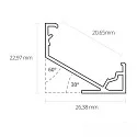 ISOLED corner profile CORNER18 (45°/60°) surface-mounted version, white