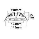 ISOLED Luz downlight REFLECTOR - 150 LM/W redondo, versión incorporada, CCT Switch, UGR < 19 IP44, regulable