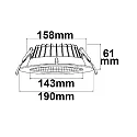ISOLED Luz downlight REFLECTOR - 150 LM/W redondo, versión incorporada, CCT Switch, UGR < 19 IP44, regulable