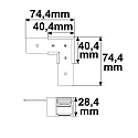 ISOLED Conector de esquina CORNER 90° HORIZONTAL - TRACK48 SURFACE FLAT aislado, mecánico, horizontal, negro