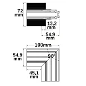 ISOLED Conector de esquina CORNER 90° VERTICAL - TRACK48 DRYWALL aislado, mecánico, vertical, negro