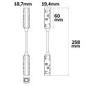 ISOLED Conector flexible TRACK48 - FLEXIBLE 180° controlable por DALI, 4 polos, universal, negro