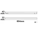 ISOLED track spot LINEAR LINE+ 60CM - TRACK48 rigid, switchable, magnetic mounting IP20, black 