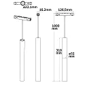 ISOLED track pendant luminaire TRACK48 PIPE 7W PENDULUM ON-OFF down, UGR < 19, switchable IP20, black matt 