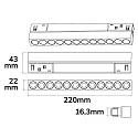 ISOLED track spot GRID 22CM - TRACK48 swivelling, UGR < 19, switchable, magnetic mounting IP20, black 
