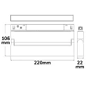 ISOLED track spot LINEAR SPOT 22CM - TRACK48 swivelling, UGR < 19, switchable, magnetic mounting IP20, black 