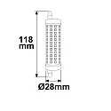 ISOLED Lámpara de barra LED R7s 118mm 830 DIM claro 13,5W 118-1700lm 3000K 360° CRI 80-89 regulable