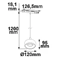 ISOLED track spot TRACK48 CIRCLE (DALI) down, rigid, DALI controllable, magnetic mounting IP20, black dimmable