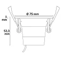 ISOLED recessed spotlight BACK68 swivelling IP20, nickel dimmable