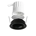 ISOLED recessed spotlight BACK32 round, set back IP20, black dimmable