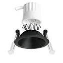 ISOLED recessed spotlight BACK45 round, set back IP20, black dimmable
