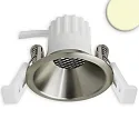 recessed spotlight BACK45 round, set back IP20, stainless steel dimmable