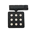 ISOLED 3-phase spot MATRIX ON-OFF square, UGR < 19, switchable, with lens optics, cardanic swivelling IP20, black 