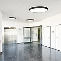 ISOLED Luminaria de techo DN600 DALI controlable por DALI, CCT Switch IP44, negro regulable