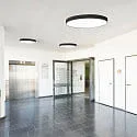 ISOLED Luminaria de techo DN600 DALI controlable por DALI, CCT Switch IP44, negro regulable