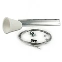 3-phase CLASSIC - rope suspension (1 pc.) for tracks, surface mount, with mounting plate incl. canopy u. steel rope 200cm