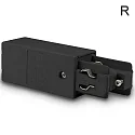 3-phase CLASSIC - side power feed, surface mount, N-conductor left, predective connector right, black