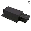 3-phase CLASSIC - side power feed, recessed mount, N-conductor left, predective connector right, black