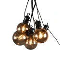 light chain GLOBE 10 flames IP44 24 V 15W 1850K 1000cm, black dimmable