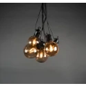 Konstsmide light chain GLOBE 10 flames IP44 24 V 15W 1850K 1000cm, black dimmable