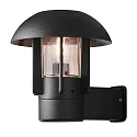 Luminaria de pared para exteriores HEIMDAL E27 IP44, negro, transparente