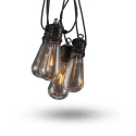 Konstsmide light chain GLOBE 10 flames IP44 5 V 3,6W 2100K 1450cm, clear, black 