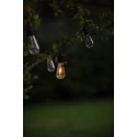 Konstsmide light chain GLOBE 10 flames IP44 5 V 3,6W 2100K 1450cm, clear, black 