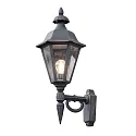 Konstsmide Luminaria de pared para exteriores PALLAS arriba, grande E27 IP23, color humo, negro