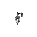 Luminaria de pared para exteriores PALLAS abajo, grande E27 IP23, color humo, negro