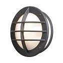 Luminaria de pared para exteriores ODEN E27 IP23, ópalo, negro