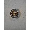 Konstsmide Luminaria de pared para exteriores ODEN con enchufe E27 IP23, ópalo, negro