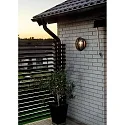 Konstsmide Luminaria de pared para exteriores ODEN con enchufe E27 IP23, ópalo, negro