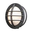 Luminaria de pared para exteriores ODEN con enchufe E27 IP23, ópalo, negro