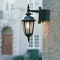 Luminaria de pared para exteriores PALLAS abajo, pequeño E27 IP23, color humo, negro