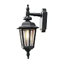 Konstsmide Luminaria de pared para exteriores PALLAS abajo, pequeño E27 IP23, color humo, negro
